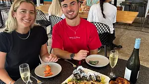 Seafood with Glass of Wine for Two